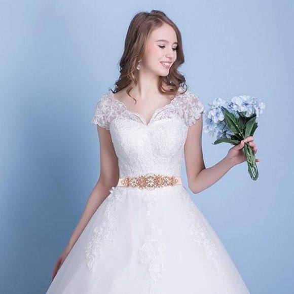 Women Bridal Wedding Belts Sashes Rhinestone Crystal Beads For Bridal Gowns - Picture 3 of 4